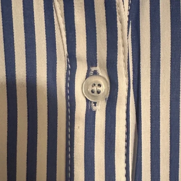 NY Collection Blue and White Striped Blouse - Picture 7 of 9